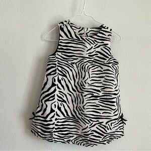 Vintage Gymboree Black and White Zebra Print Dress 18-24